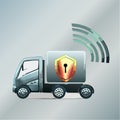 Secure Connected Truck with Wireless Signal Royalty Free Stock Photo
