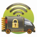 Secure Connected Vehicle for Smart Logistics Royalty Free Stock Photo