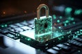 Secure connection Cybersecurity visual with padlock symbolizing user privacy and encryption