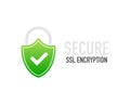 Secure connection icon vector illustration isolated on white background, flat style secured ssl shield symbols Royalty Free Stock Photo