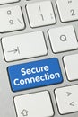 Secure connection - Inscription on Blue Keyboard Key