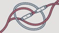 Secure Connection with a Knot and Cable Splice, vector design Generative AI Royalty Free Stock Photo