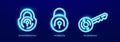 Secure Connection Network Protection Wireless Authentication Icon Set. IoT Security Smart Device Encryption Firewall Royalty Free Stock Photo