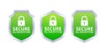 Secure connection. SSL shield protected. https certificate privacy icon. Ssl safe Royalty Free Stock Photo