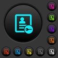 Secure contact dark push buttons with color icons