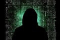 Secure crime binary network cyber spy virus hacker computer code hacking criminal technology Royalty Free Stock Photo