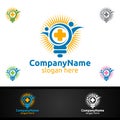 Secure Cross Medical Hospital Logo for Emergency Clinic Drug store or Volunteers Royalty Free Stock Photo