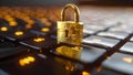 Secure Cyber Keys: Digital Protection Shines. Concept Cybersecurity, Digital Protection, Royalty Free Stock Photo