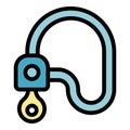 Secure cycling lock icon vector flat