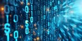 Secure Data: Abstract Technology Background with Falling Digital Binary Code. Concept Technology Royalty Free Stock Photo