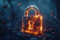 Secure Data Access Encrypted Binary Stream Forming a Digital Lock, Concept of Data Privacy and Secure Access, Illustrating Royalty Free Stock Photo