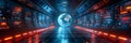 Secure Data Center Hub: Encryption and Global Connectivity Royalty Free Stock Photo