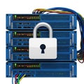 Secure data center with lock Royalty Free Stock Photo