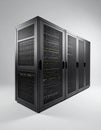 Secure Data Center Server Rack Infrastructure Royalty Free Stock Photo