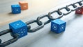 Secure data chain network blocks technology concept Royalty Free Stock Photo