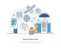 Secure data cloud technology, protecting of data technology Royalty Free Stock Photo