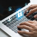 Secure data entry on laptop Royalty Free Stock Photo