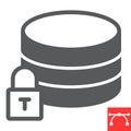 Secure data glyph icon, security and computing, database sign vector graphics, editable stroke solid icon, eps 10. Royalty Free Stock Photo