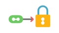 Secure Data Linkage. Padlock with Interconnected Chain Links, vector design Generative AI Royalty Free Stock Photo