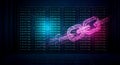 Secure data network with vibrant blockchain technology connecting servers for modern digital solutions Royalty Free Stock Photo