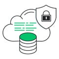 Secure Data Server Icon. Network Protection, Information Privacy, and Cloud Security. Editable Stroke for Easy Customization