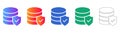 Secure Data Storage Database Icon Set Royalty Free Stock Photo
