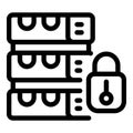 Secure data storage icon depicting server security