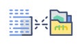 Secure Data Transfer to Folder Icon: File Management, vector design Generative AI Royalty Free Stock Photo