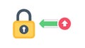 Secure Data Upload Icon. Padlock with Upward Arrow Symbol, vector design Generative AI Royalty Free Stock Photo