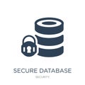 secure database icon in trendy design style. secure database icon isolated on white background. secure database vector icon simple