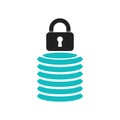 Secure Database icon vector sign and symbol isolated on white background, Secure Database logo concept Royalty Free Stock Photo