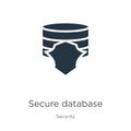 Secure database icon vector. Trendy flat secure database icon from security collection isolated on white background. Vector