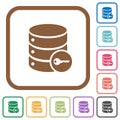 Secure database simple icons Royalty Free Stock Photo