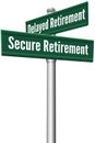 Secure or Delayed Retirement planning Royalty Free Stock Photo