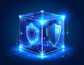 Secure digital cube with advanced cyber security protection technology systems Royalty Free Stock Photo