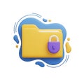 Secure digital folder with a lock symbolizing protected data storage and privacy Royalty Free Stock Photo