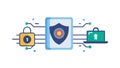 Secure Digital Gateway: Shielded Network Access, vector design Generative AI Royalty Free Stock Photo