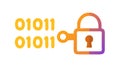 Secure Digital Lock with Binary Code for Cybersecurity, vector design Generative AI Royalty Free Stock Photo