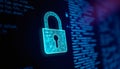 Secure Digital Lock Icon Representing Cybersecurity and Data Protection Royalty Free Stock Photo
