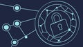 Secure Digital Lock with Network Connections, Cybersecurity Concept, vector design Generative AI Royalty Free Stock Photo