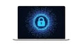 Secure digital lock screen on modern laptop Royalty Free Stock Photo