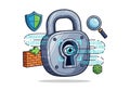 Secure digital lock with surveillance Royalty Free Stock Photo