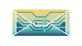 Secure Digital Mail: Email Envelope with Circuit Board Pattern, vector design Generative AI Royalty Free Stock Photo