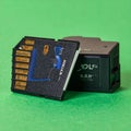 Secure Digital Memory Card and USB Reader for Data Storage Royalty Free Stock Photo
