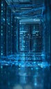 Secure digital network glows symbolizing privacy and a modern data centerÃ¢â¬â¢s protected infrastructure Royalty Free Stock Photo