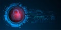 Secure digital space. Virtual confidential, programming protection Royalty Free Stock Photo