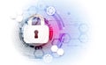 Secure digital space. Virtual confidential, structure point conn Royalty Free Stock Photo
