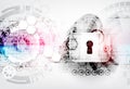 Secure digital space. Virtual confidential, structure point conn Royalty Free Stock Photo