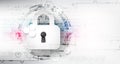 Secure digital space. Virtual confidential, structure point conn Royalty Free Stock Photo