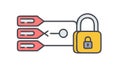 Secure Digital Workflow Icon with Padlock, vector design Generative AI Royalty Free Stock Photo